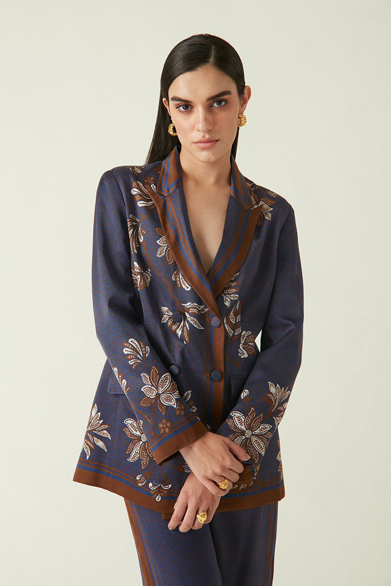 Summer Jacket Linen Satin Praya Printed-Java E2-Fashion Edit-7JV-34-Payal Pratap - Shop Cult Modern