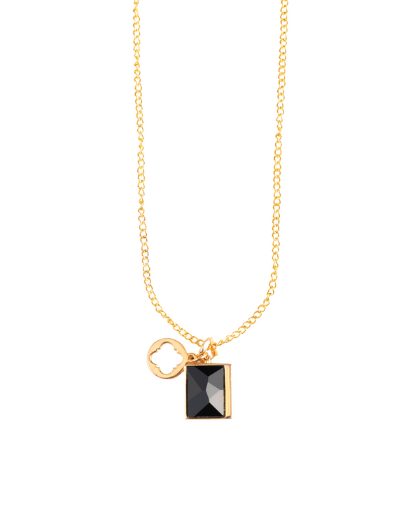 Fashion Jewelry-18k Gold Plated-Pendants-Sirius Crystal-Black-VOYCE1035-Fashion Edit Voyce - Shop Cult Modern