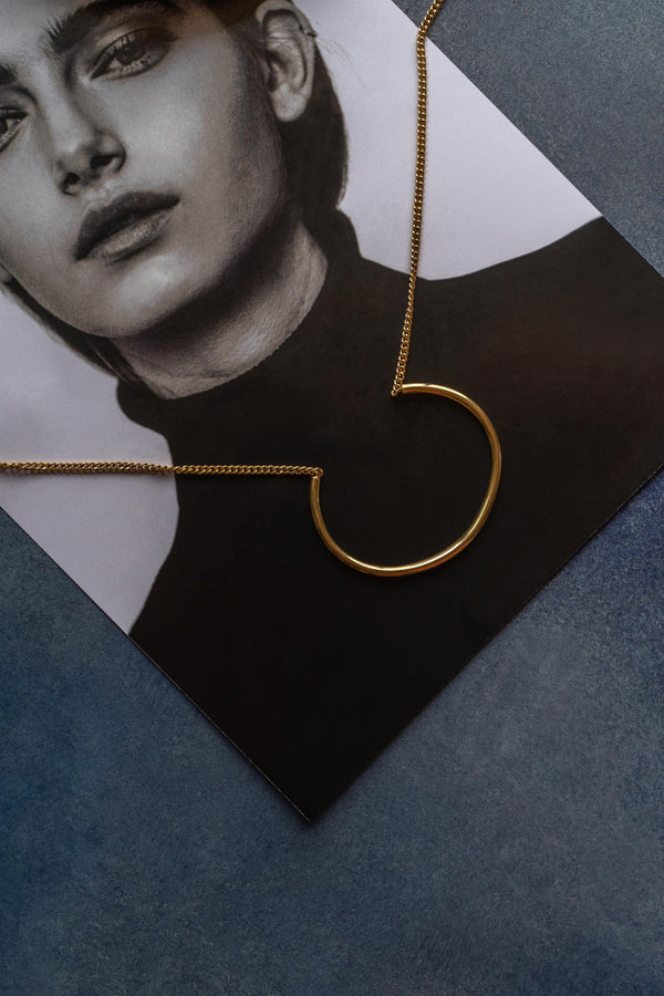 Demi Fine Jewelry-14k Gold Plated-Bangle/Necklace-Beam Brass-B01/21-Fashion Edit Unbent - Shop Cult Modern