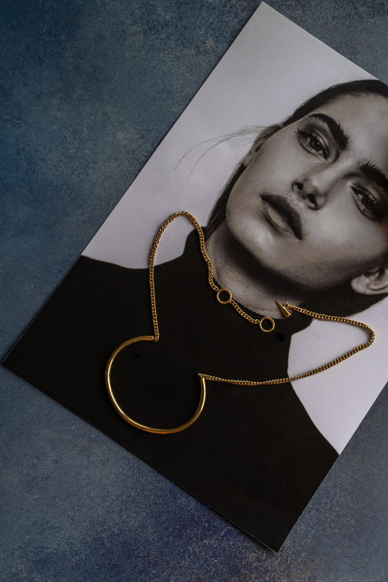 Demi Fine Jewelry-14k Gold Plated-Bangle/Necklace-Beam Brass-B01/21-Fashion Edit Unbent - Shop Cult Modern