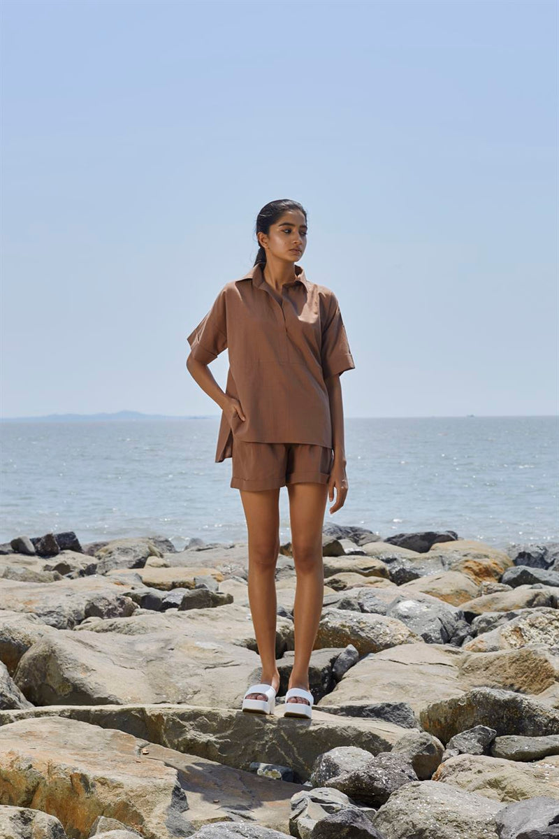 New Season Summer/Fall 24-Top Ekin Cotton Beige-MT Ekin Shirt-NA Slub Beige-Fashion Edit Mati - Shop Cult Modern