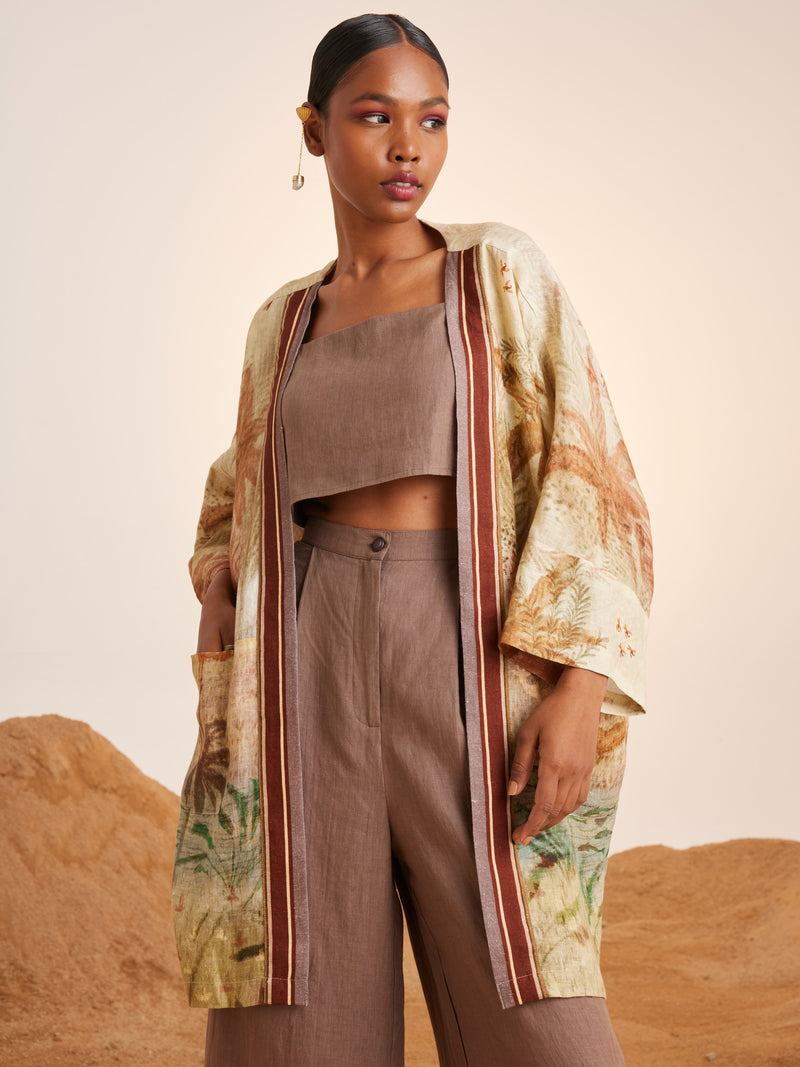 Summer Co-Ord Set Of 3 Cape-June-Woods Ash-Linen-Ss25-Jcs-Wod-Cord - Shop Cult Modern