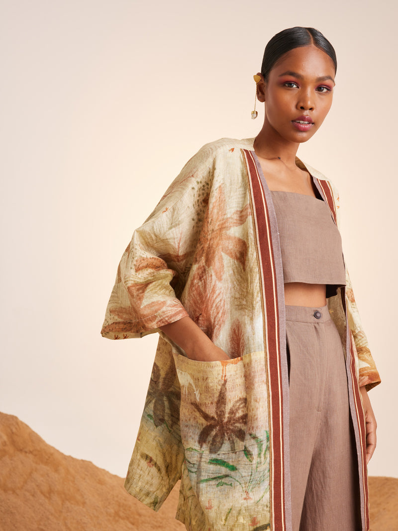 Summer Co-Ord Set Of 3 Cape-June-Woods Ash-Linen-Ss25-Jcs-Wod-Cord - Shop Cult Modern