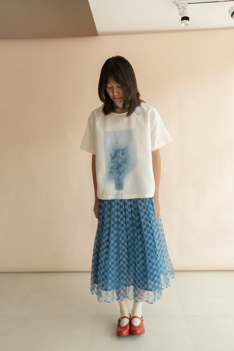 New All Season Skirt Silk Organza Kera Blue-R.B.-Fashion Edit Runaway Bicycle - Shop Cult Modern