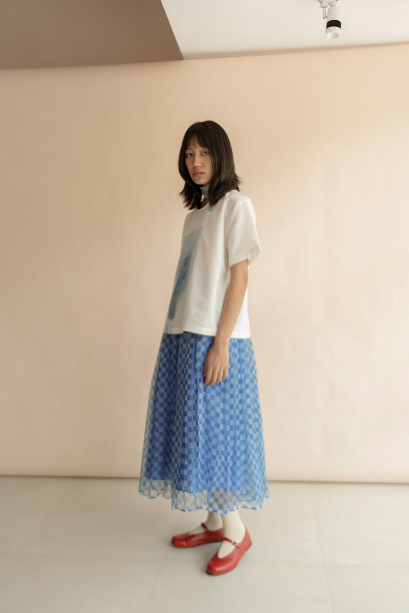 New All Season Skirt Silk Organza Kera Blue-R.B.-Fashion Edit Runaway Bicycle - Shop Cult Modern