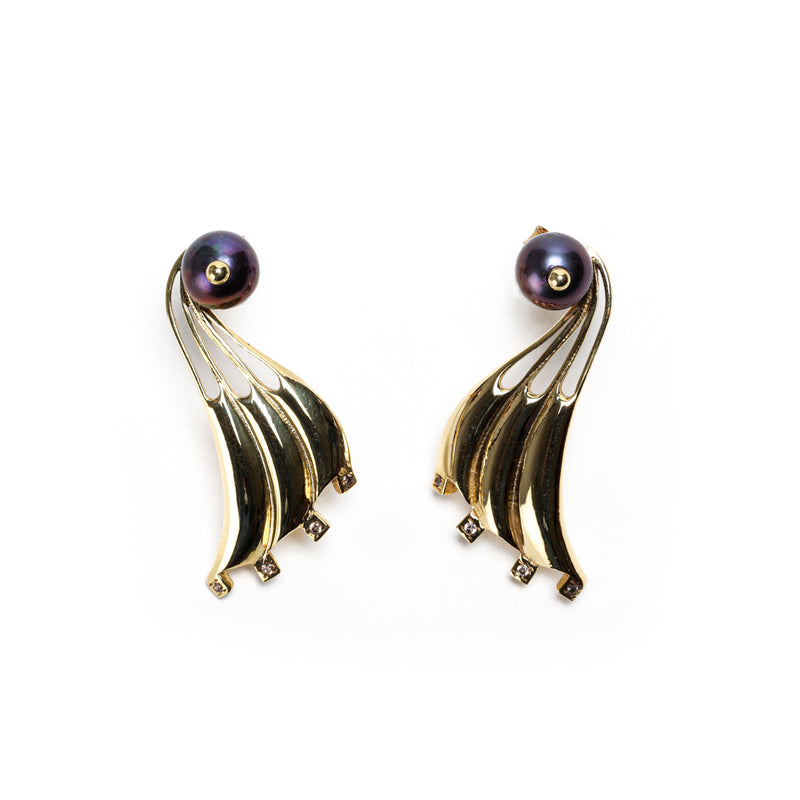 Demi Fine Jewelry-14k Gold Plated-Earring-Swin Earrings Brass-E08/21-Fashion Edit Unbent - Shop Cult Modern