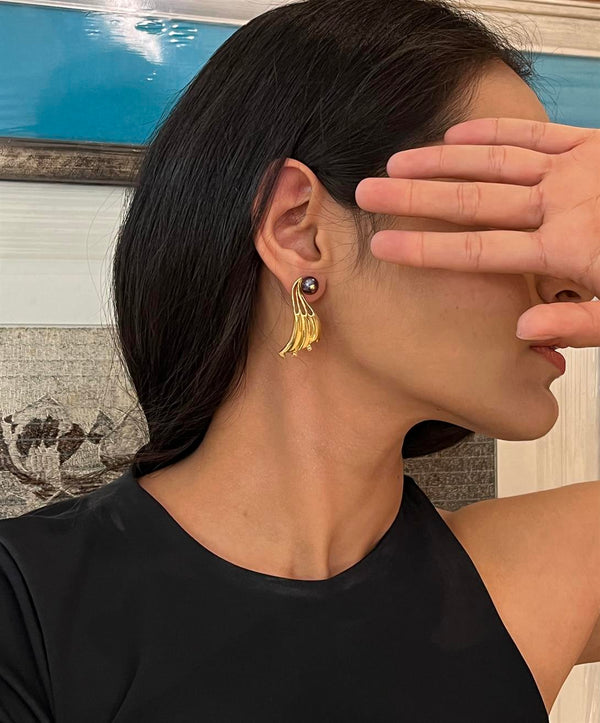 Demi Fine Jewelry-14k Gold Plated-Earring-Swin Earrings Brass-E08/21-Fashion Edit Unbent - Shop Cult Modern