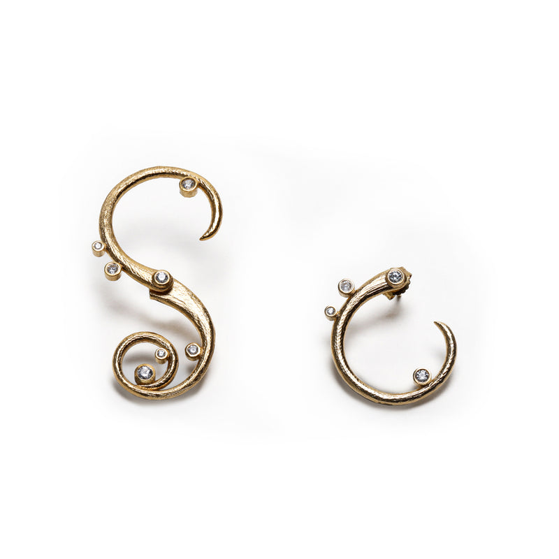 Demi Fine Jewelry-14k Gold Plated-Earring-Koi Mismatched-Gold Silver-E13/21-Fashion Edit Unbent - Shop Cult Modern