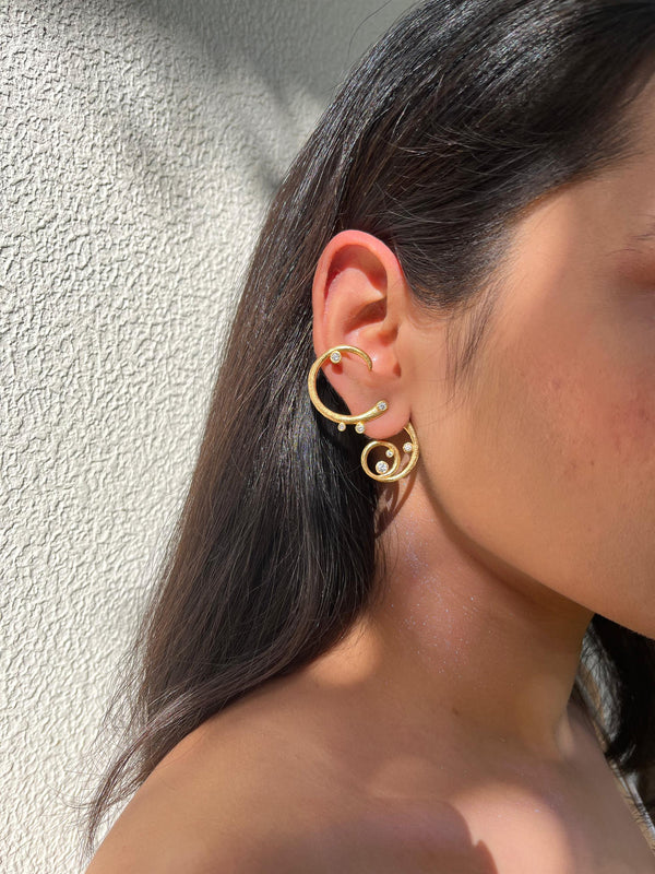 Demi Fine Jewelry-14k Gold Plated-Earring-Koi Mismatched-Gold Silver-E13/21-Fashion Edit Unbent - Shop Cult Modern