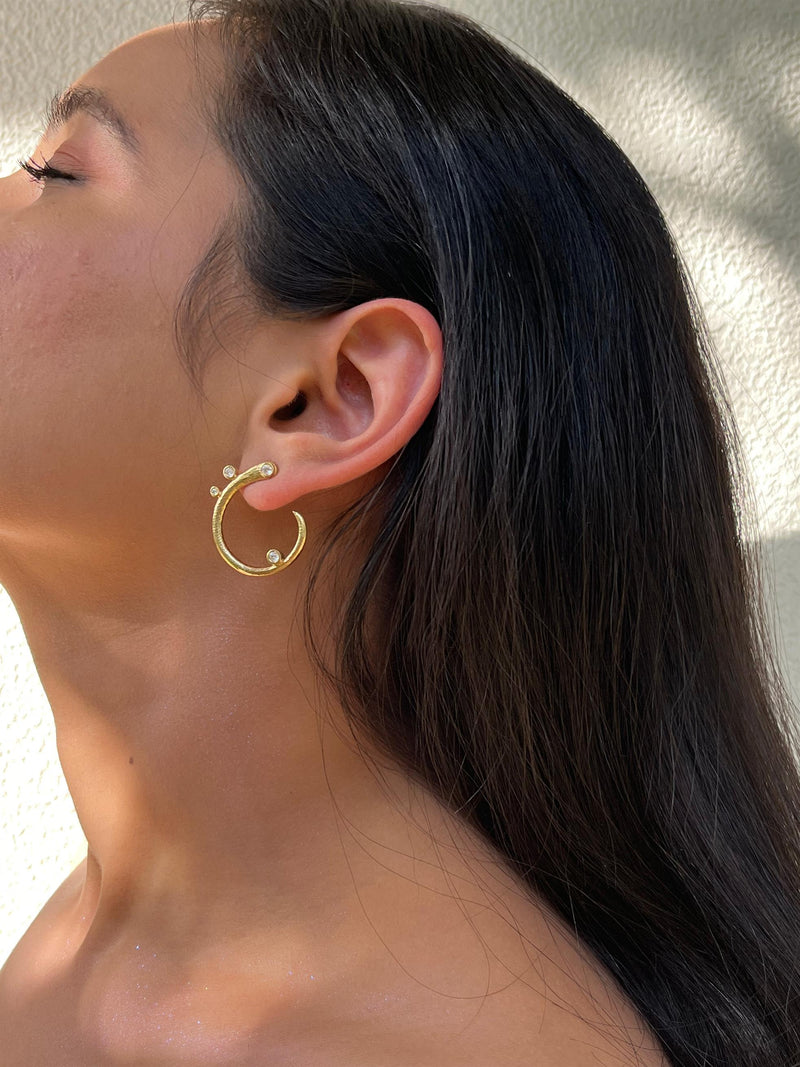 Demi Fine Jewelry-14k Gold Plated-Earring-Koi Mismatched-Gold Silver-E13/21-Fashion Edit Unbent - Shop Cult Modern