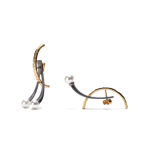 Demi Fine Jewelry-Two-Tone Plated-Earring-Koi Jacket-Gold & Ruthenium Silver-E14/21-Fashion Edit Unbent - Shop Cult Modern