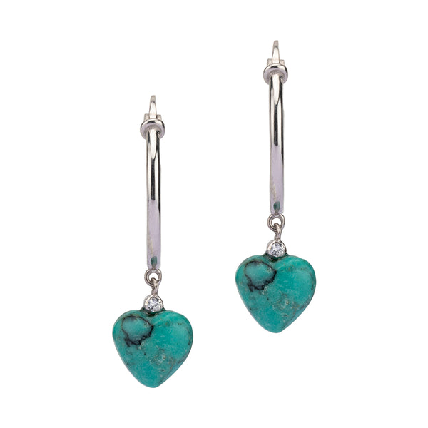 Demi Fine Jewelry-White Gold Plated-Earring-Heart Bali In Turquoise Silver-E44/23-Fashion Edit Unbent - Shop Cult Modern