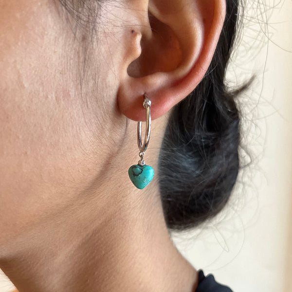 Demi Fine Jewelry-White Gold Plated-Earring-Heart Bali In Turquoise Silver-E44/23-Fashion Edit Unbent - Shop Cult Modern