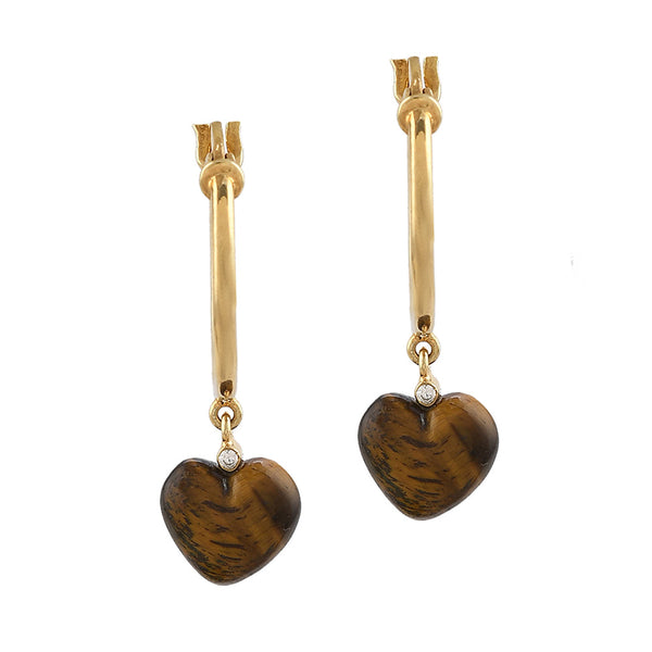 Demi Fine Jewelry-White Gold Plated-Earring-Heart Bali In Gold Tiger'S Eye Silver-E45/23-Fashion Edit Unbent - Shop Cult Modern