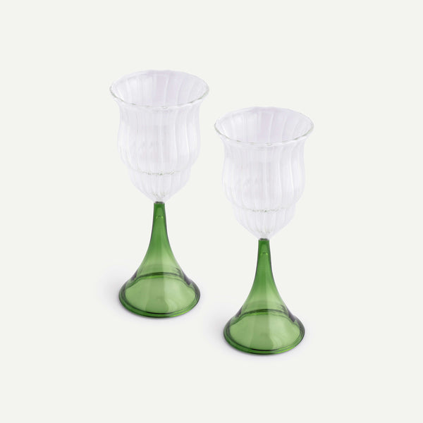 Home Tableware Wine Glass Peacock Wine Glasses.-Set Of 2-Ikai Asai - Shop Cult Modern
