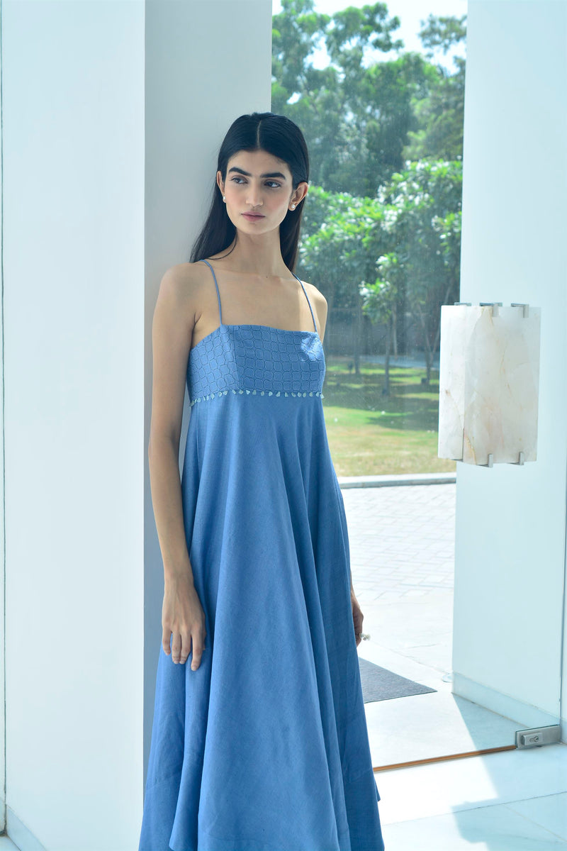 Shop Cerulean Blue Silk Dress by Hemji | Shop Cult Modern Shop Cerulean Blue Silk Dress by Hemji | Shop Cult Modern