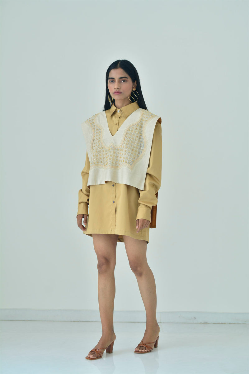 New Season Summer to Fall 2024-Shirt Button Down Cotton Mustard-AM/C/021-Suzanne-Fashion Edit Hemji - Shop Cult Modern