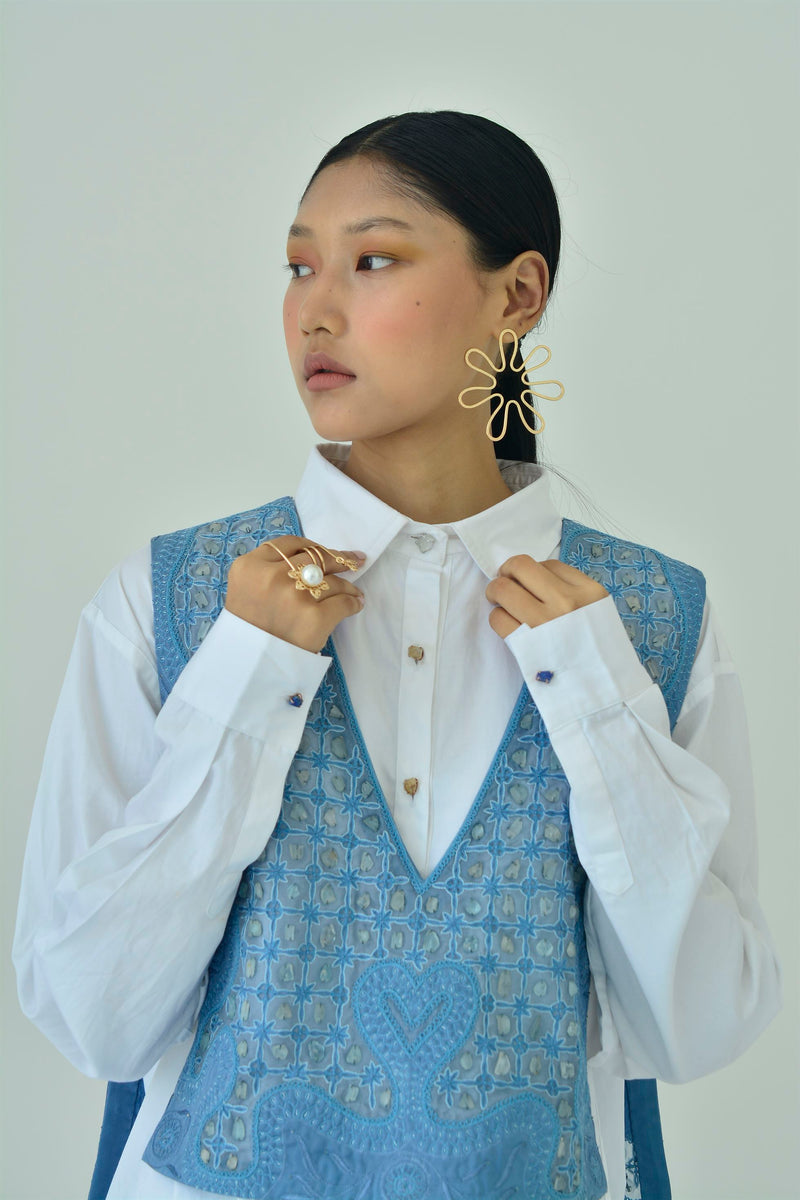 New Season Summer to Fall 2024-Shirt Button Down Cotton White-WH/C/019-Suzanne-Fashion Edit Hemji - Shop Cult Modern