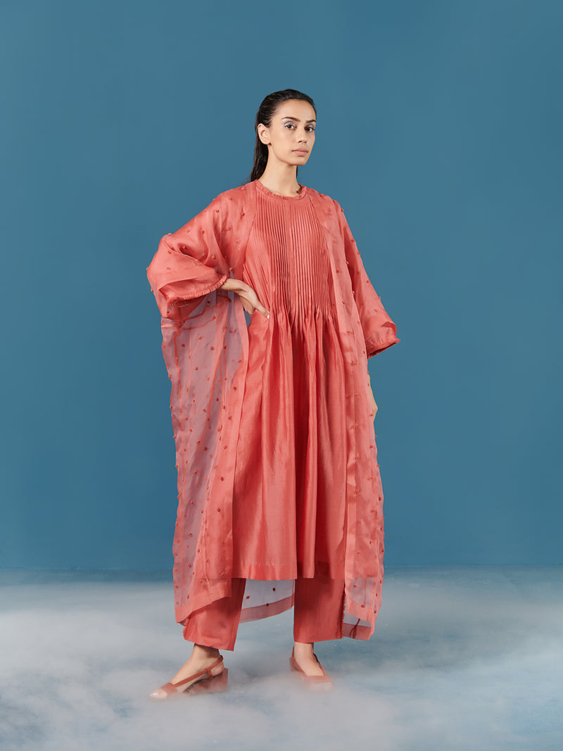 summer tunic kurta silk cotton pleat yoke-fashion edit-after dark-26-ilk - Shop Cult Modern