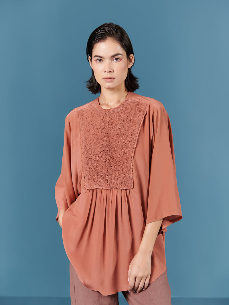 summer top silk smocked circles yoke-fashion edit-after dark-91-ilk - Shop Cult Modern