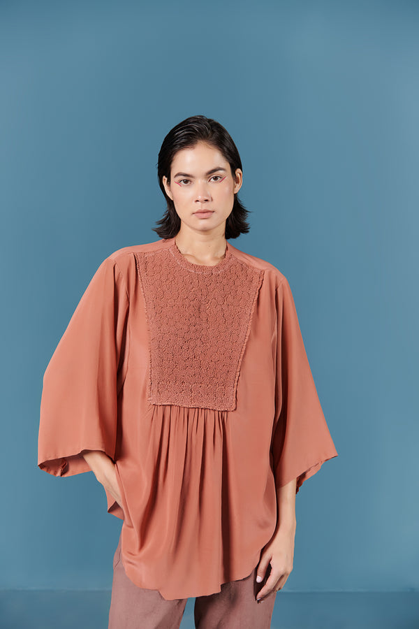 summer top silk smocked circles yoke-fashion edit-after dark-91-ilk - Shop Cult Modern