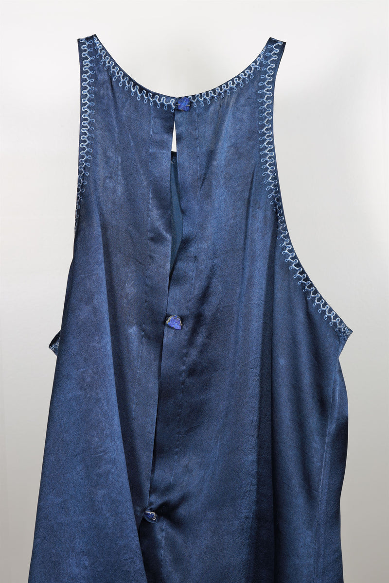 New Season Summer to Fall 2024-Top Lounge Silk Midnight Blue-MB/S/016-Suzanne-Fashion Edit Hemji - Shop Cult Modern