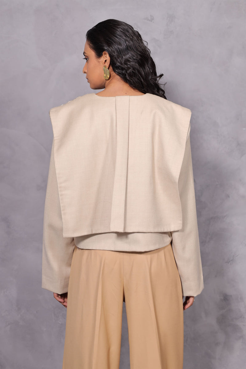New Season Summer to Fall 2023--Jacket Embroidered Wool Off White-CH2/16-Senso-Fashion Edit Hemji - Shop Cult Modern