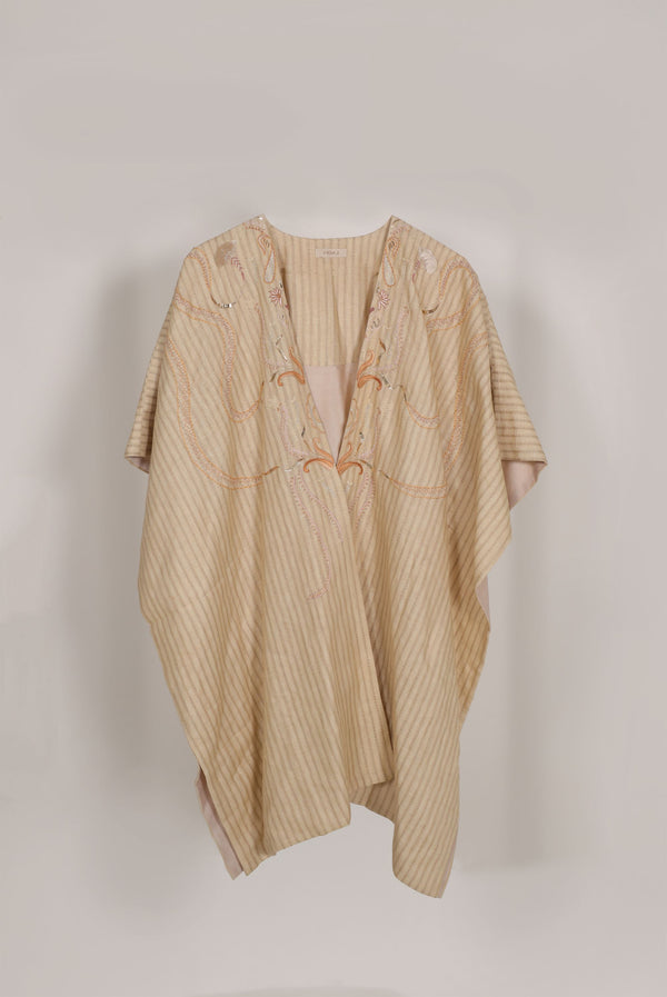 New Season Summer to Fall 2023-Kaftan Embroidered Cotton Ecru-EC/C/062-Suzanne-Fashion Edit Hemji - Shop Cult Modern