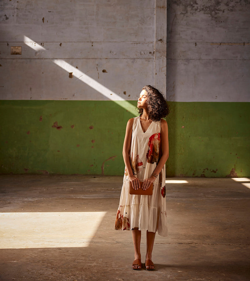 ShopCultModern-KharaKapas-Dress Cotton Off White-Fashion Edit Indian Summer -KW822 ShopCultModern-KharaKapas-Dress Cotton Off White-Fashion Edit Indian Summer -KW822
