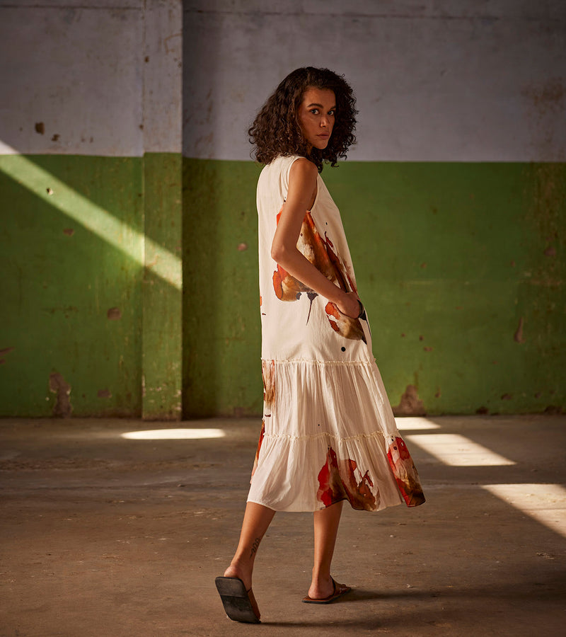 ShopCultModern-KharaKapas-Dress Cotton Off White-Fashion Edit Indian Summer -KW822 ShopCultModern-KharaKapas-Dress Cotton Off White-Fashion Edit Indian Summer -KW822