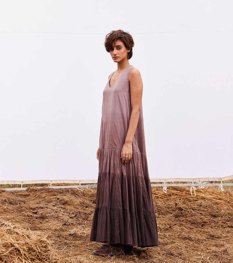 New Season Spring Summer 2024-Dress-Cotton Mul Currant Plum-KW921-Fashion Edit Diana by Khara Kapas - Shop Cult Modern