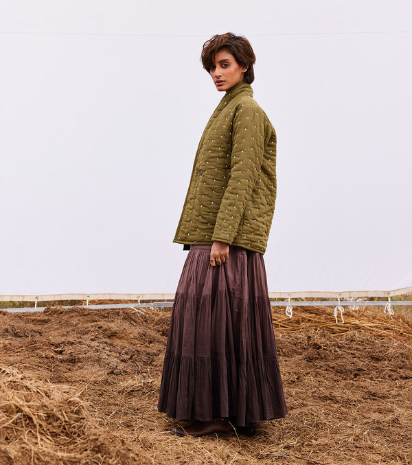 New Season Spring Summer 2024-Jacket-Cotton Mul Clove Wasabi green-KW912-Fashion Edit Diana by Khara Kapas - Shop Cult Modern