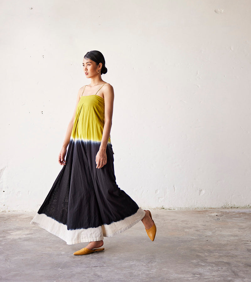 Summer Jumpsuit Cotton Pleat-Black Ombre-Fashion Edit Indian Summer-KW784-Khara Kapas - Shop Cult Modern