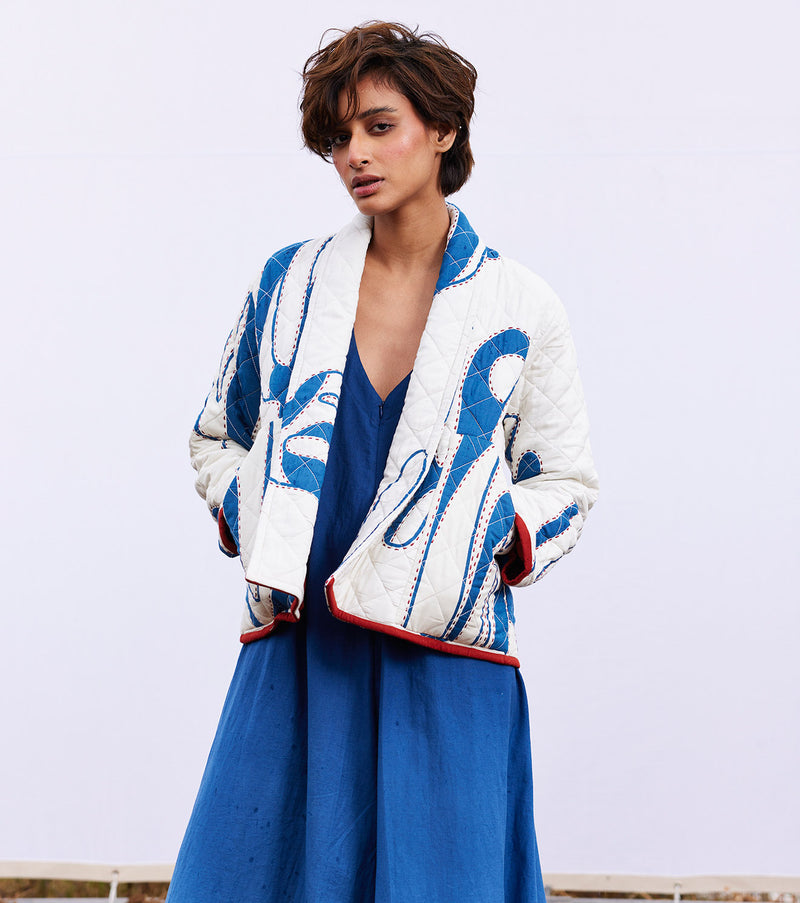 New Season Spring Summer 2024-Jacket-Cotton Mul Frost Off white-KW902-Fashion Edit Diana by Khara Kapas - Shop Cult Modern