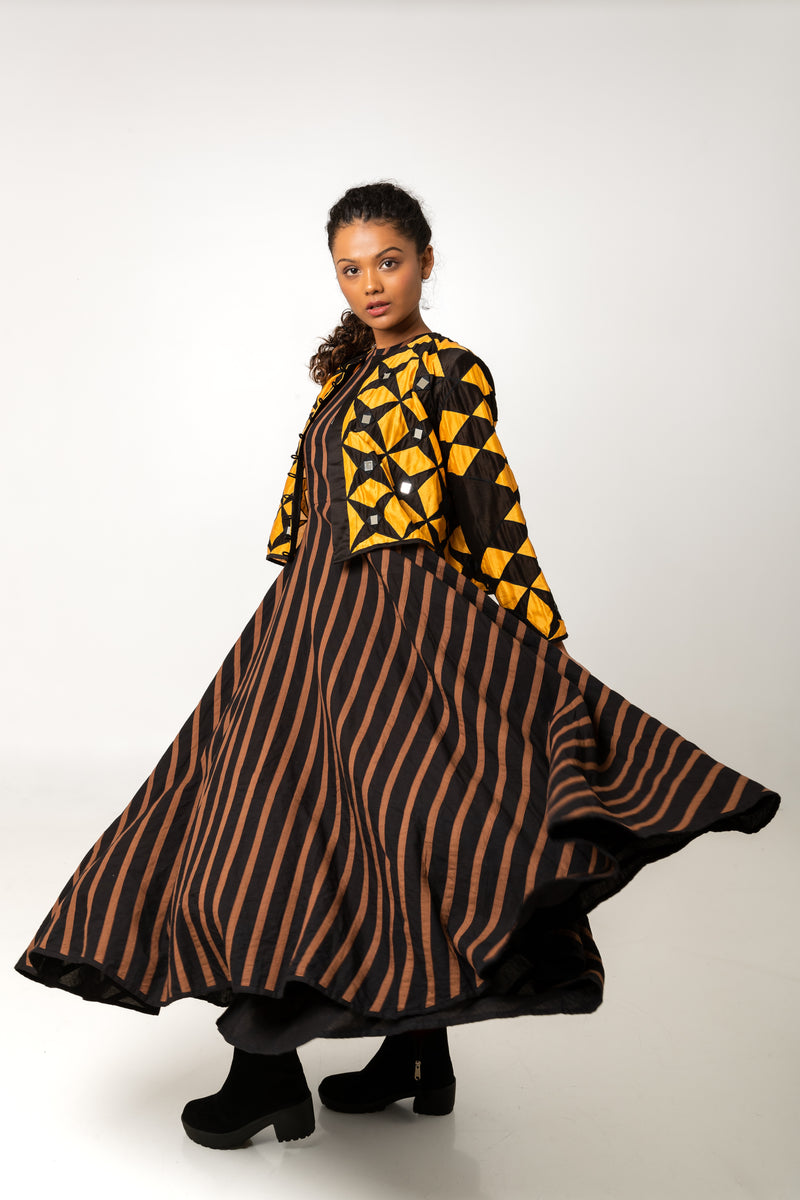 Shop Brown Black Cotton Dress by Ka Sha | Shop Cult Modern