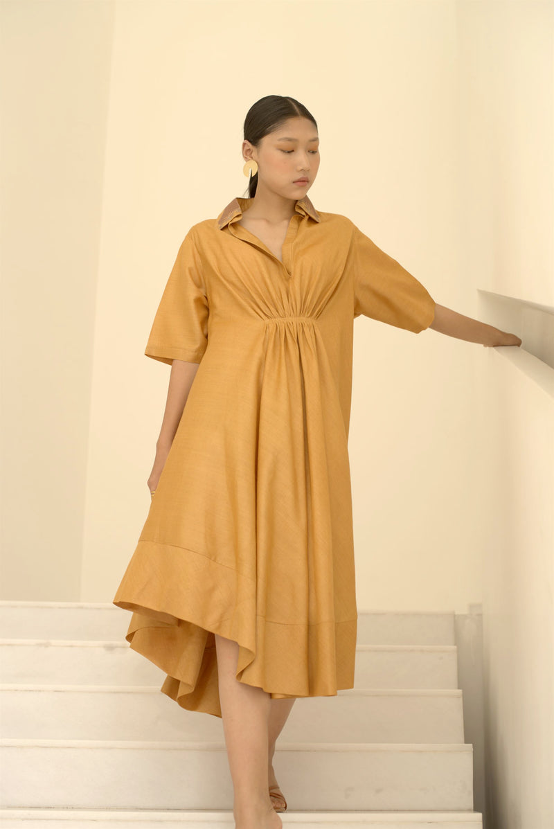 New Season Summer to Fall 2023-Kaftan Embroidered Silk Amber-A/TS/039-Suzanne-Fashion Edit Hemji - Shop Cult Modern