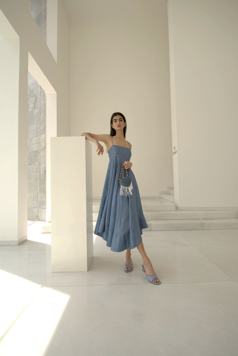 cerulean silk dress Dreaming in shades of cerulean. From the floral lace of Etherea to the sleek silk of Lustre, which silhouette is calling your name? Item ID: 17038798, 17004220, 17005830, 17005825, 17025356 #