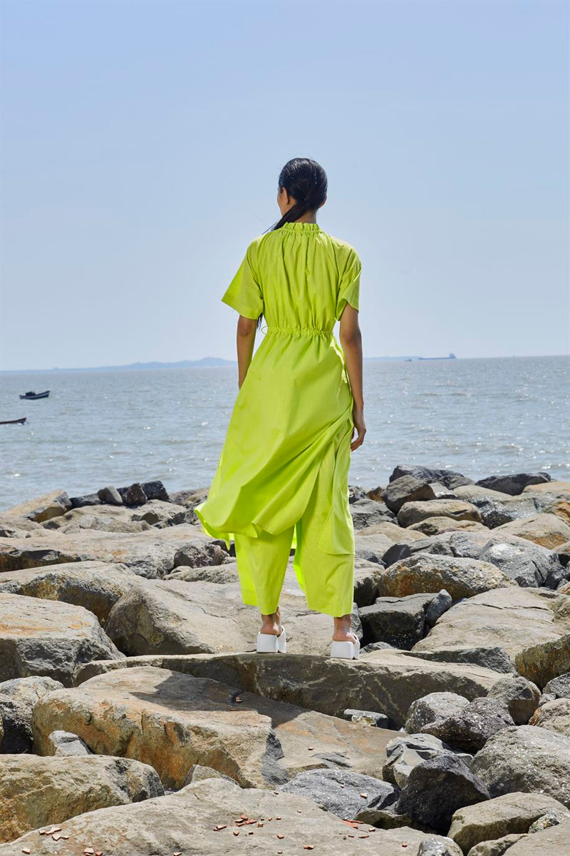 New Season Summer/Fall 24-Tunic Green Tora Cotton Neon-MT Tora Tunic-Neon Green-Fashion Edit Mati - Shop Cult Modern