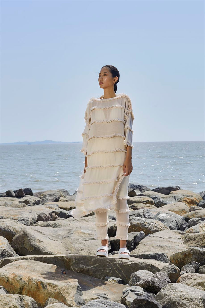 New Season Summer/Fall 23-Coord Set Tassle Tier Tunic Cotton Offwhite-MT Tassle Tier Coord Set-L1 ML Oatmeal-Fashion Edit Mati - Shop Cult Modern