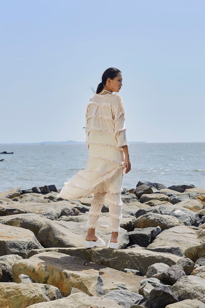 New Season Summer/Fall 23-Coord Set Tassle Tier Tunic 3pcs Cotton Offwhite-MT Tassle Tier Tunic Coord Set 3-L1 ML Oatmeal-Fashion Edit Mati - Shop Cult Modern