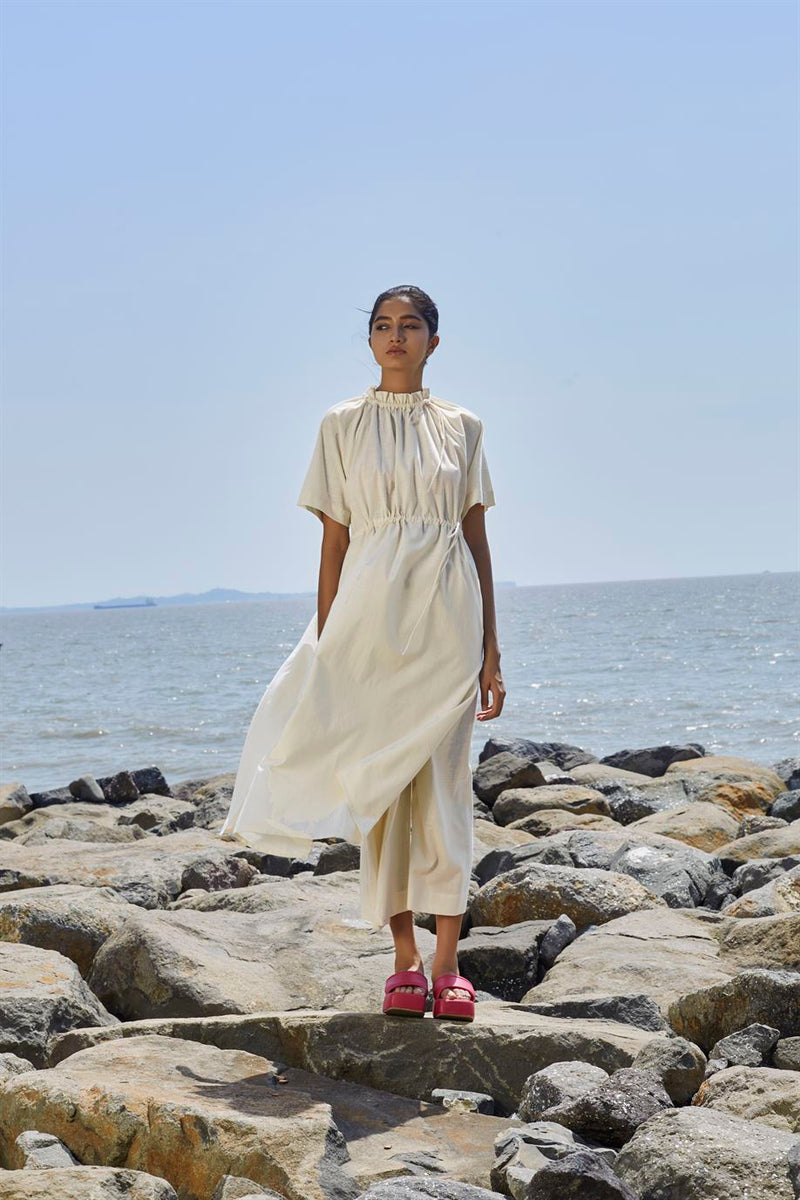 New Season Summer/Fall 24-Coord Set Tora Tunic Cotton Offwhite-MT Tora Coord Set-Oatmeal Slub-Fashion Edit Mati - Shop Cult Modern