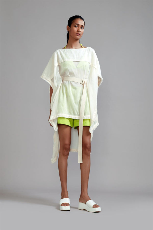 New Season Summer/Fall 23-Coord Set Fringed Kaftan Coord Cotton Offwhite-
Neon Green-MT FR Kaftan Coord-Offwhite-NG 3pcs-Fashion Edit Mati - Shop Cult Modern