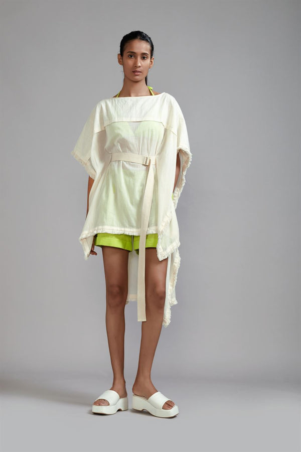 New Season Summer/Fall 2024-Coord Set Fringed Kaftan Coord Cotton Offwhite-Neon Green-MT FR Kaftan Coord-Offwhite-NG 3pcs-Fashion Edit Mati - Shop Cult Modern