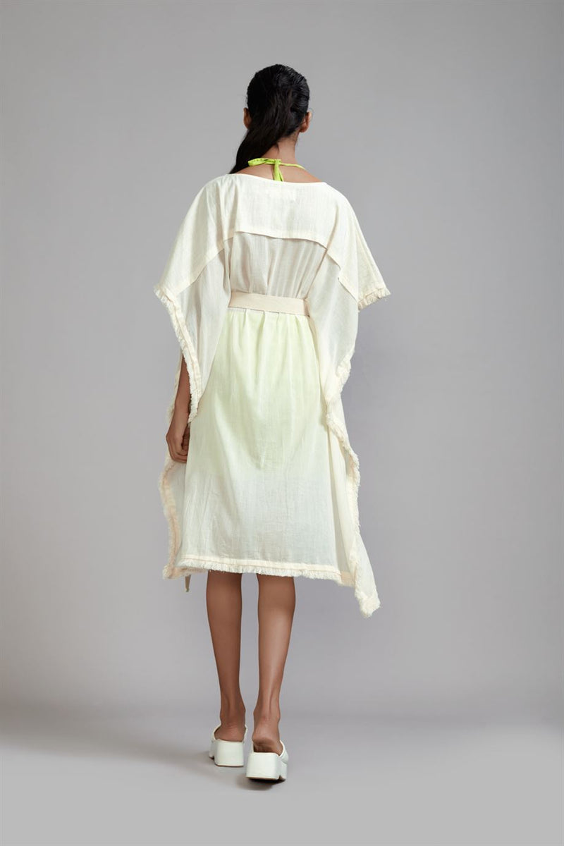 New Season Summer/Fall 2024-Coord Set Fringed Kaftan Coord Cotton Offwhite-Neon Green-MT FR Kaftan Coord-Offwhite-NG 3pcs-Fashion Edit Mati - Shop Cult Modern