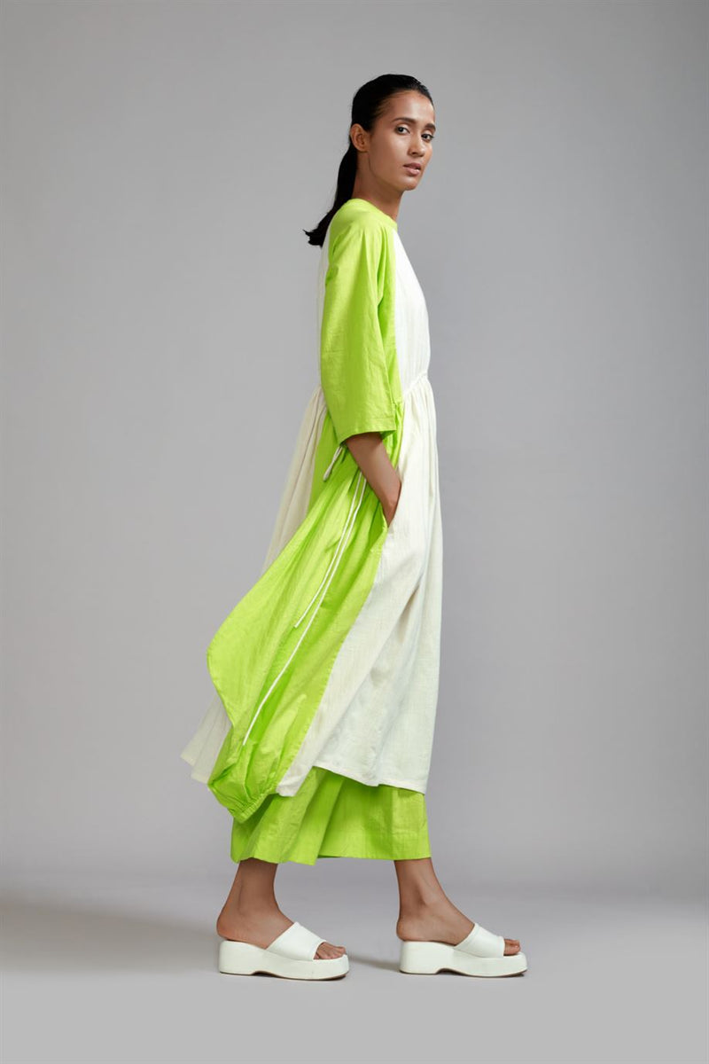 Neon Green Cotton High-Low Tunic by Mati