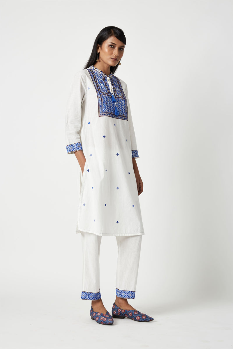 Summer Kurta Set Cotton Handloom Embroidered-Fashion Edit Java 3-9JV-110B-Payal Pratap - Shop Cult Modern