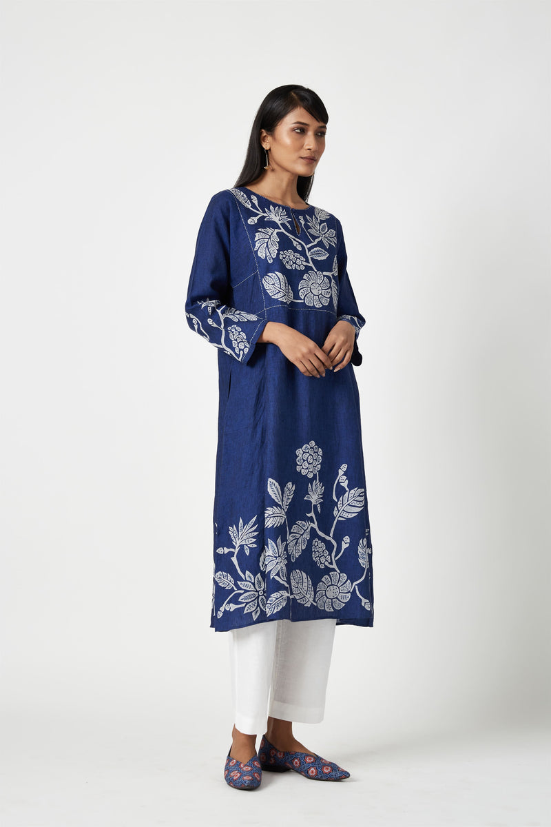 Summer Kurta Set Linen Applique-Fashion Edit Java 3-9JV-112-Payal Pratap - Shop Cult Modern