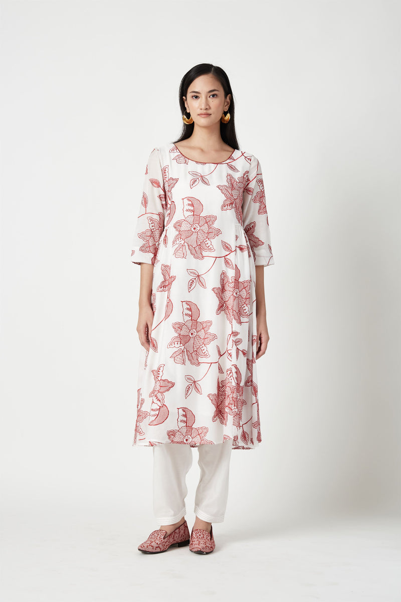 Summer Kurta Set Modal Muslin Embroidered-Fashion Edit Java 3-9JV-108B-Payal Pratap - Shop Cult Modern