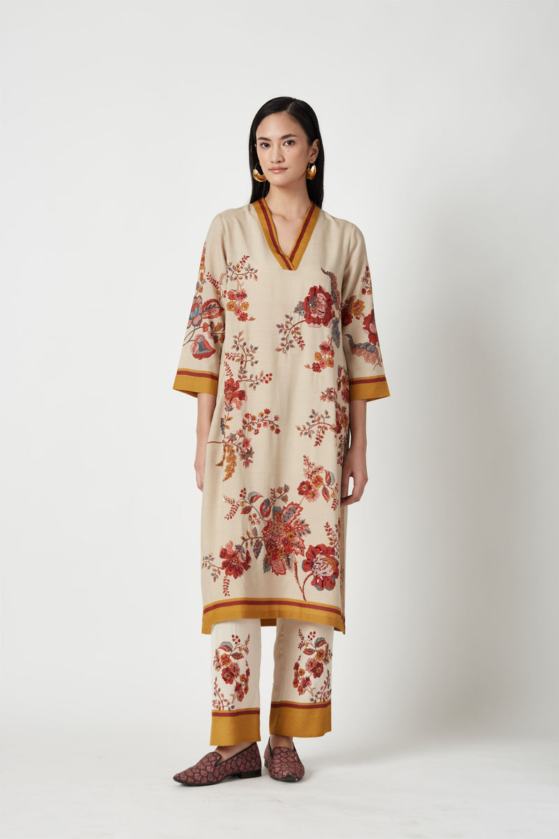 Summer Kurta Set Pure Silk Obi Printed-Fashion Edit Java 3-9JV-135A-Payal Pratap - Shop Cult Modern
