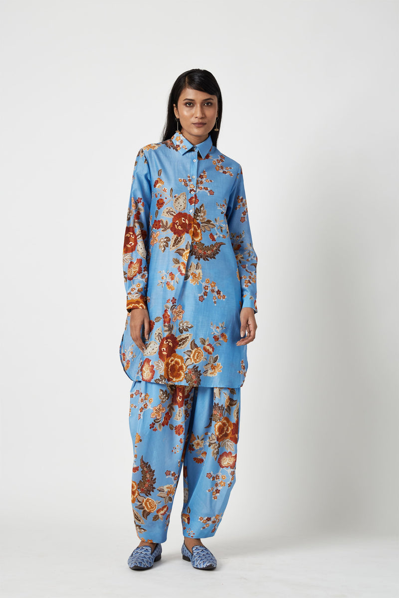 Summer Kurta Set Cupro Cotton Andini Printed-Fashion Edit Java 3-9JV-126B-Payal Pratap - Shop Cult Modern